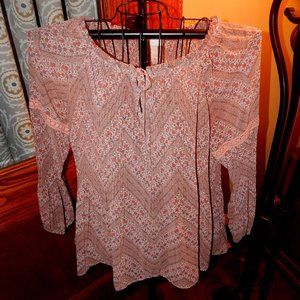Ladies Knox Rose Blouse - Top ~ Sheer ~ Long Sleeve ~ Size XL ~ Multi-Color